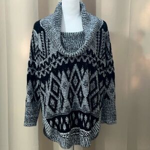 Large, United States Sweaters black and white cowl neck sweater.